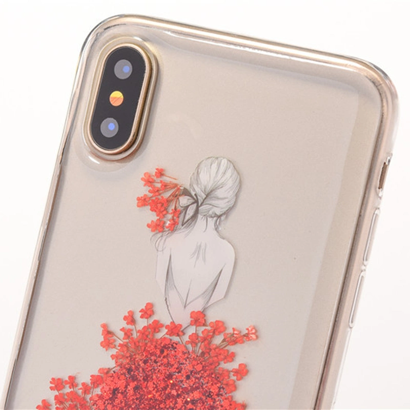 2017 New Arrival Phone Case Epoxy Gold Foil Antigravity TPU Mobile Phone Case for iPhone X