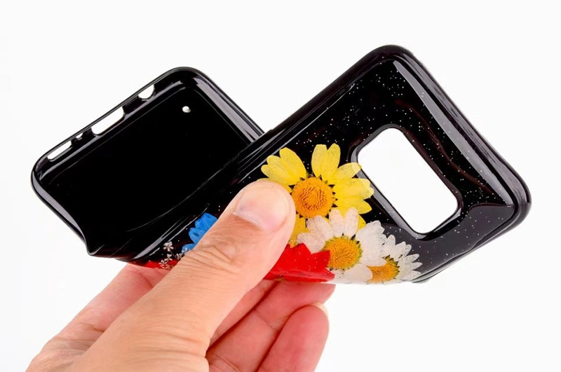 New Arrival Epoxy TPU Real Flower Mobile Cell Phone Case for Samsung Galaxy S8 Phone Accessories Case Luxury