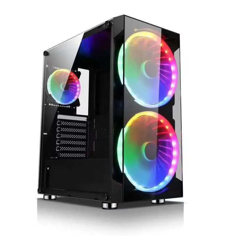 2021 Custom Micro ATX Tempered Glass RGB Gaming Computer PC Case
