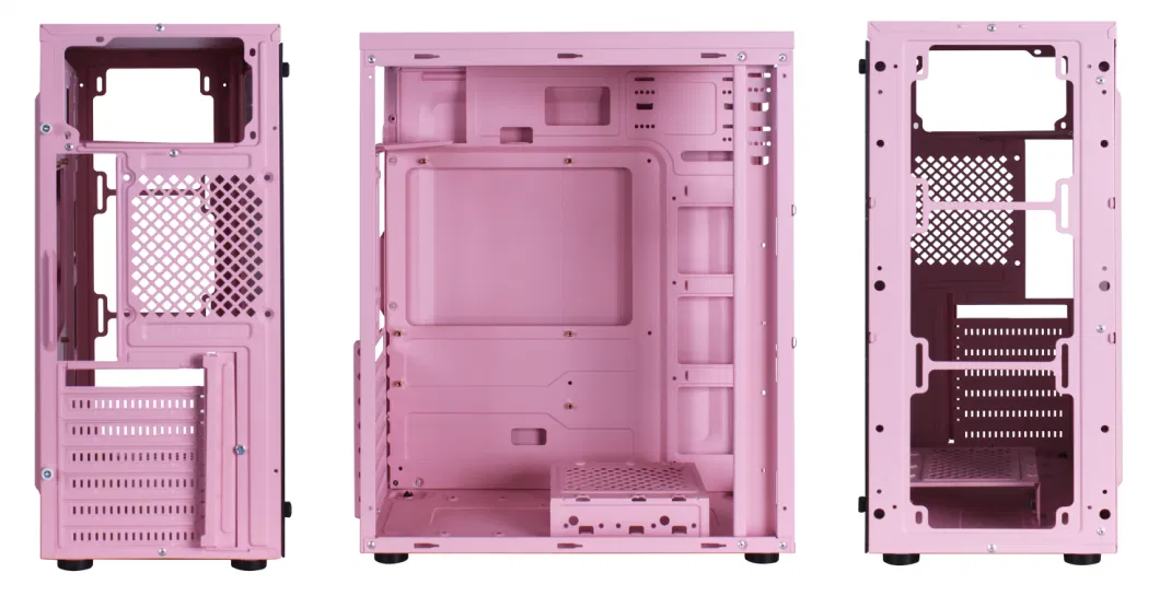 Pink Special Custom Design PC Case ATX Computer Case with LED Strip