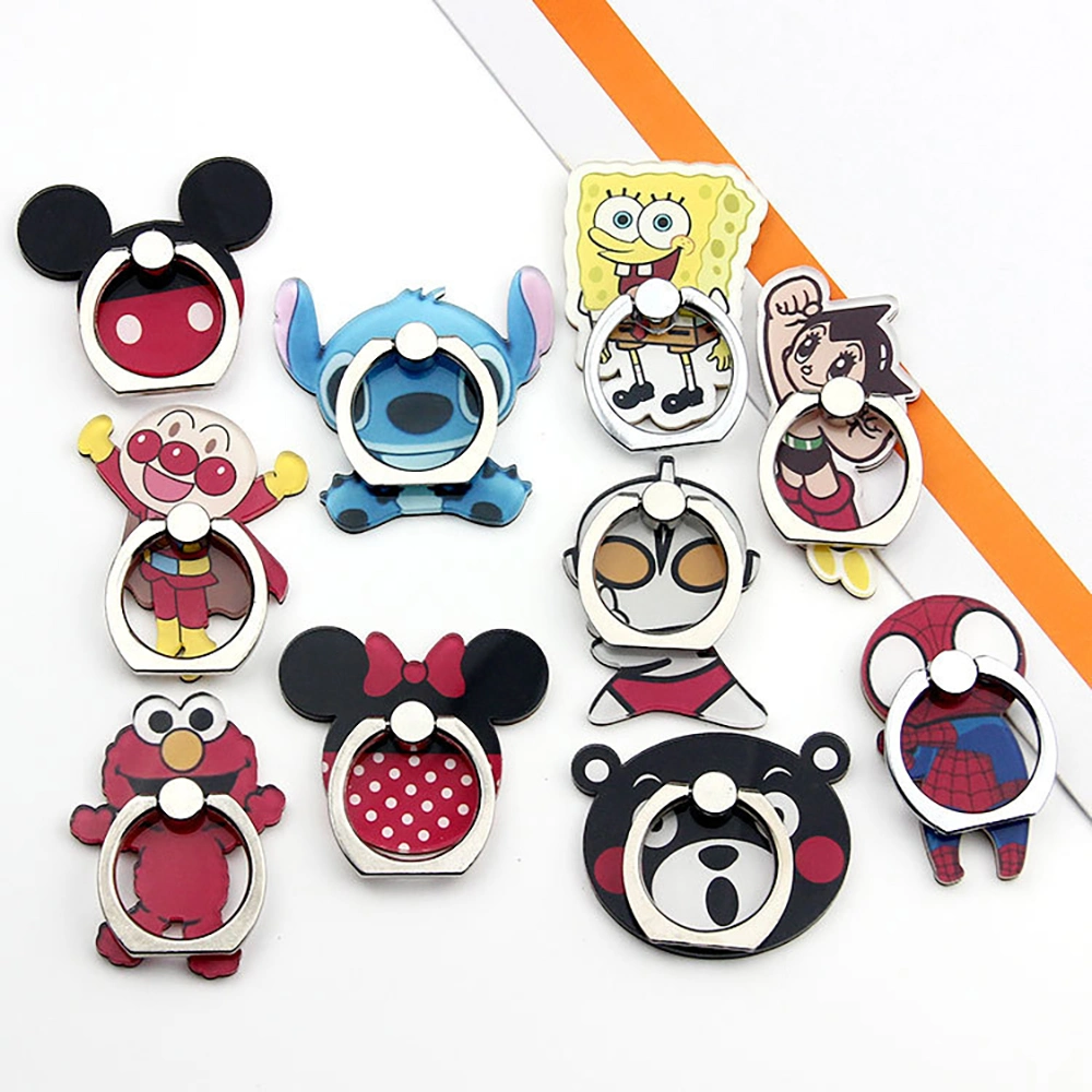 Mobile Phone Holder Finger Ring Grip Mobile Stand Cute Cartoon Monster Mickey Minnie Spider Acrylic Custom Phone Holder Telephone Accessories