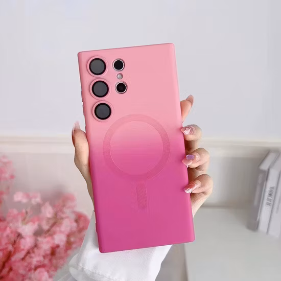 Gradient Color Lens Protection Magnetic Mobile Phone Case for Samsung iPhone 14 PRO Max
