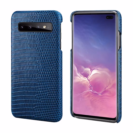 OEM Design Good Quality Lizard Print Leather Mobile Phone Housing Phone Case for Samsung S10 Plus